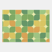 Abstraktes Muster, grün orange Geschenkpapier Set (Vorderseite 3)