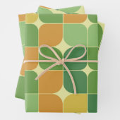 Abstraktes Muster, grün orange Geschenkpapier Set (Beispiel)