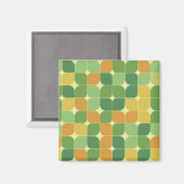Abstraktes Muster, grün orange Magnet (Vorderseite/Rückseite)