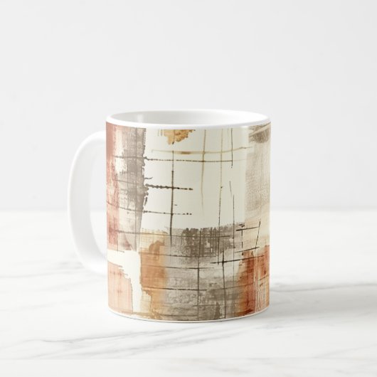 Abstraktes Muster Herbstästhetik Kaffeetasse (Vorderseite Links)