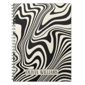 Abstraktes Muster hinter schwarzem Swirn Notizblock (Vorderseite)
