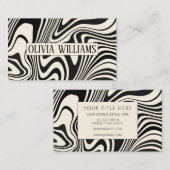 Abstraktes Muster hinter schwarzem Swirn Visitenkarte (Vorne/Hinten)
