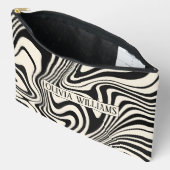 Abstraktes Muster hinter schwarzem Swirn Zubehörtasche (Offen)