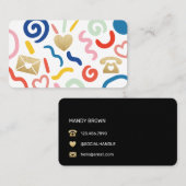 Abstraktes Muster-Icon weiß und schwarz Visitenkarte (Vorne/Hinten)