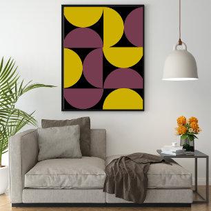 Abstraktes Muster im Mid-Century-Modern-Stil Lila  Poster