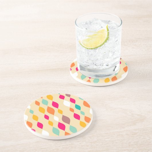 abstraktes Muster im Retro-Stil Getränkeuntersetzer (Seite)
