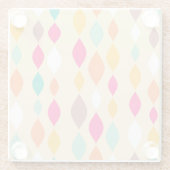 abstraktes Muster im Retro-Stil Glasuntersetzer (Rückseite)