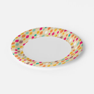 abstraktes Muster im Retro-Stil Pappteller