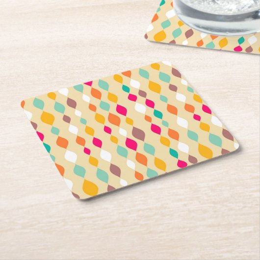 abstraktes Muster im Retro-Stil Rechteckiger Pappuntersetzer (angewinkelt)