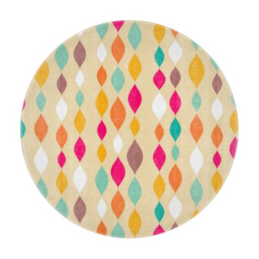 abstraktes Muster im Retro-Stil Schneidebrett (Vorderseite)