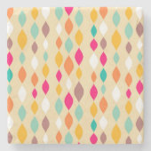 abstraktes Muster im Retro-Stil Steinuntersetzer (Vorderseite)