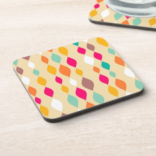 abstraktes Muster im Retro-Stil Untersetzer (Linke Seite)