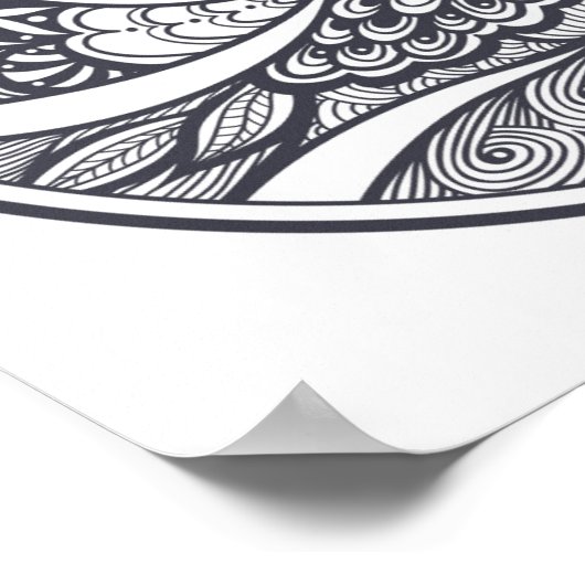 Abstraktes Muster im Zen-Doodle-Stil 2 Poster (Ecke)