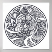 Abstraktes Muster im Zen-Doodle-Stil 2 Poster (Vorne)