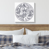 Abstraktes Muster im Zen-Doodle-Stil 6 Leinwanddruck (Insitu (Schlafzimmer))