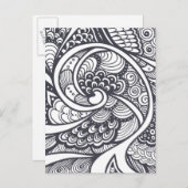 Abstraktes Muster im Zen-Doodle-Stil Postkarte (Vorne/Hinten)