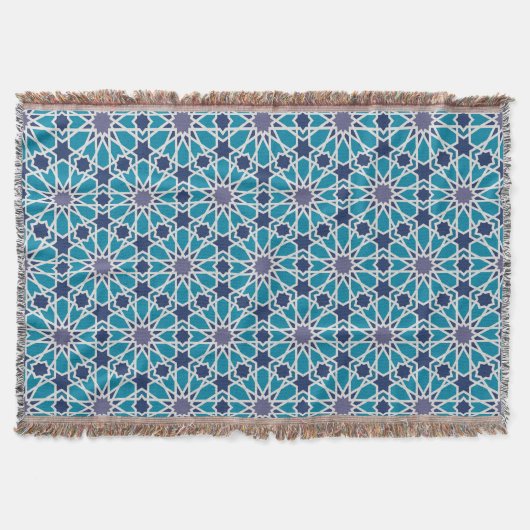 Abstraktes Muster in Blau und Grau Decke (Vorderseite)