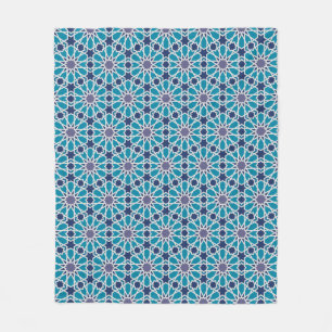 Abstraktes Muster in Blau und Grau Fleecedecke