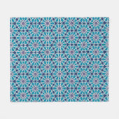 Abstraktes Muster in Blau und Grau Fleecedecke (Vorderseite (Horizontal))