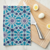 Abstraktes Muster in Blau und Grau Küchentuch (Viertel Falte)