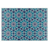 Abstraktes Muster in Blau und Grau Schneidebrett (Vorderseite)