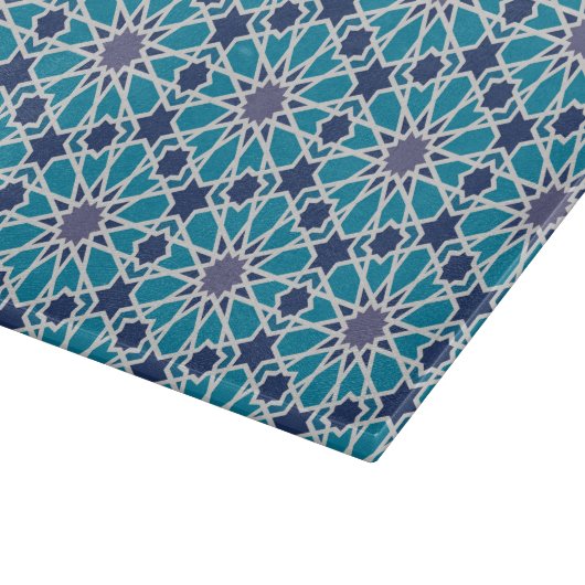 Abstraktes Muster in Blau und Grau Schneidebrett (Ecke)