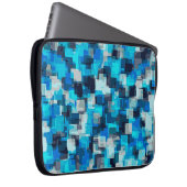 abstraktes Muster in blau und schwarz Laptopschutzhülle (Vorne Rechts)