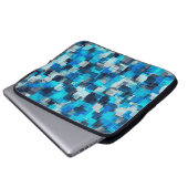 abstraktes Muster in blau und schwarz Laptopschutzhülle (Vorne Knopf)