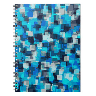 abstraktes Muster in blau und schwarz Notizblock