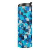 abstraktes Muster in blau und schwarz Thermosbecher (Nach links gedreht)