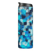 abstraktes Muster in blau und schwarz Thermosbecher (Nach rechts gedreht)