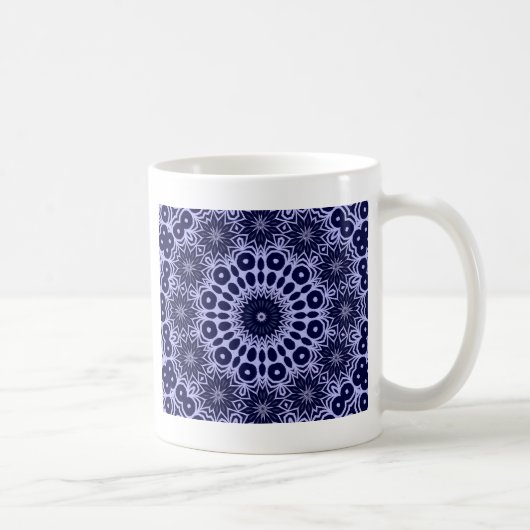 Abstraktes Muster in Blau und Weiß Kaffeetasse (Rechts)