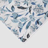 Abstraktes Muster in Blau und Weiß Seidenpapier (Ausschnitt)