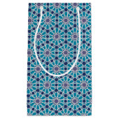 Abstraktes Muster in Blauem und in Grauem Kleine Geschenktüte (Vorderseite)