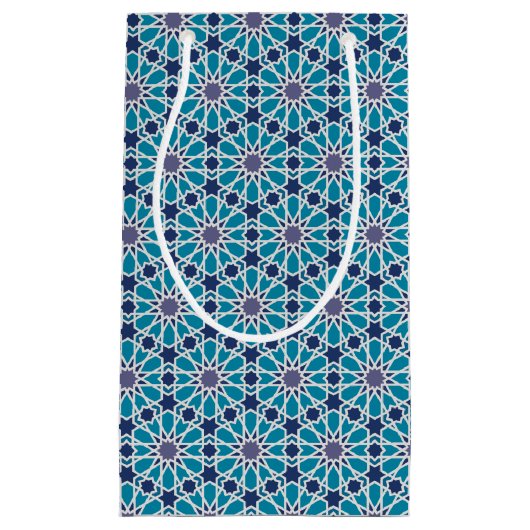 Abstraktes Muster in Blauem und in Grauem Kleine Geschenktüte (Vorderseite)