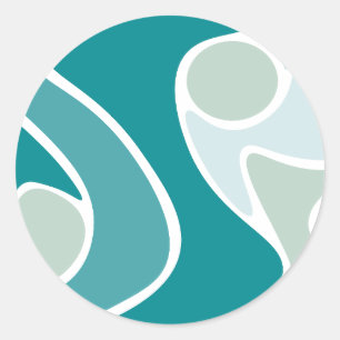 Abstraktes Muster in blauen Farbtönen Runder Aufkleber