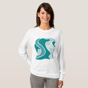 Abstraktes Muster in blauen Farbtönen T-Shirt