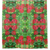 Abstraktes Muster in den roten Zinnia-Blume Duschvorhang (Vorderseite)