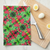 Abstraktes Muster in den roten Zinnia-Blume Geschirrtuch (Viertel Falte)