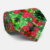 Abstraktes Muster in den roten Zinnia-Blume Krawatte (Gerollt)