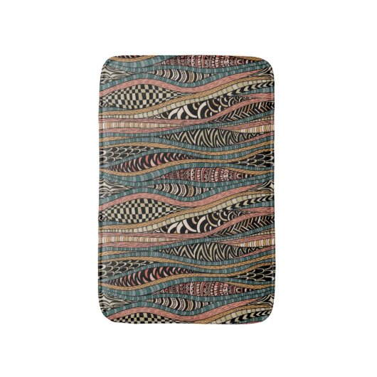 Abstraktes Muster in der ethnischen Art Badematte (Vorderseite Vertikal)