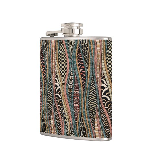 Abstraktes Muster in der ethnischen Art Flachmann (Links)