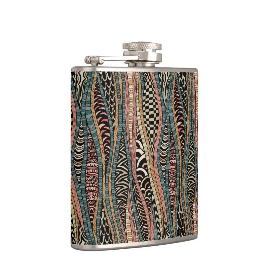 Abstraktes Muster in der ethnischen Art Flachmann (Rechts)