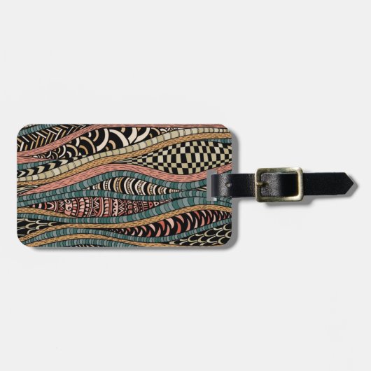 Abstraktes Muster in der ethnischen Art Gepäckanhänger (Vorderseite horizontal)
