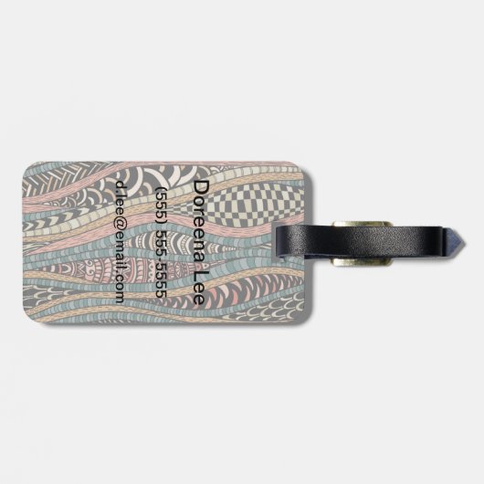 Abstraktes Muster in der ethnischen Art Gepäckanhänger (Rückseite horizontal)