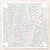 Abstraktes Muster in der ethnischen Art Glasuntersetzer (Rückseite)