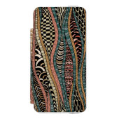 Abstraktes Muster in der ethnischen Art Incipio iPhone Geldbeutel-Hülle (Folio Vorderseite)