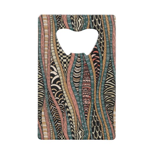 Abstraktes Muster in der ethnischen Art Kreditkartenflaschenöffner (Vorderseite)