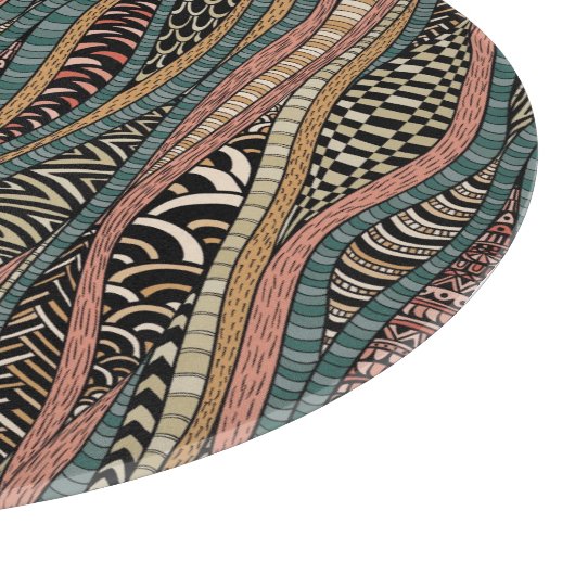 Abstraktes Muster in der ethnischen Art Schneidebrett (Ecke)