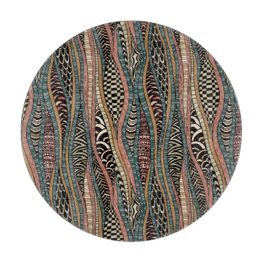 Abstraktes Muster in der ethnischen Art Schneidebrett (Vorderseite)